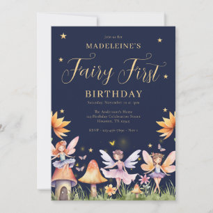 Fairy First Enchanted Magical Garden 1st Birthday Invitation