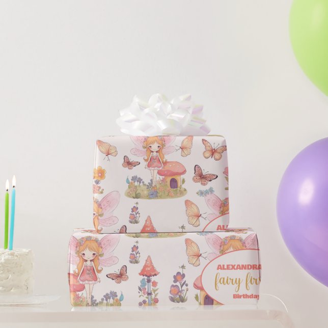 Fairy First Enchanted Woodland 1st Birthday Wrapping Paper (Party Gifts)