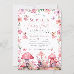 Fairy First Fairy Forest Magical Girl Birthday Invitation