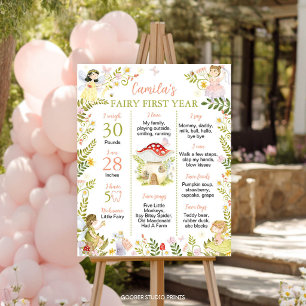 Fairy First Floral Garden Birthday Milestone Sign