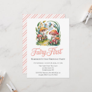 Fairy First Girl Birthday Party Invitation