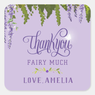 Fairy First Girl's 1st Birthday Enchanted forest Square Sticker