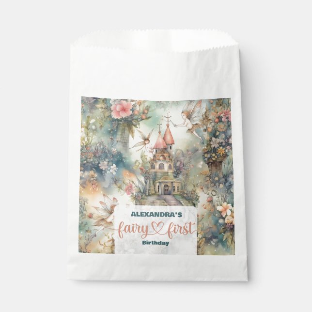 Fairy First Girl's 1st Birthday Favour Bags (Front)