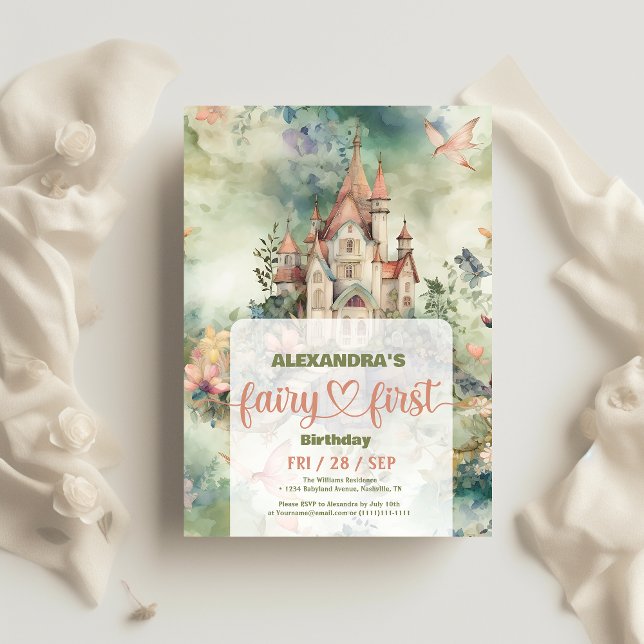 Fairy First Girl's 1st Birthday Invitation (Creator Uploaded)