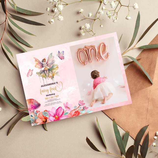 Fairy First Girl's 1st Birthday Invitation (Creator Uploaded)