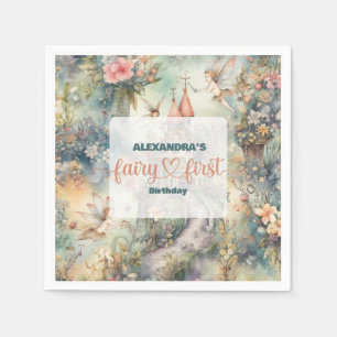 Fairy First Girl's 1st Birthday Napkin