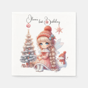Fairy First Girl's 1st Birthday Napkin