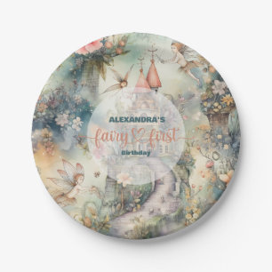 Fairy First Girl's 1st Birthday Paper Plate