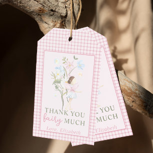 Fairy First Girl's 1st Birthday Party Thank You Gift Tags