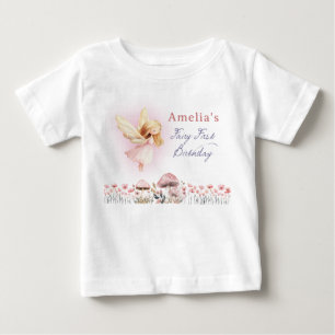 Fairy First Girl's 1st Custom Birthday Party Baby T-Shirt