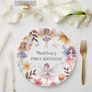 Fairy First Magical Garden 1st Birthday Paper Plate