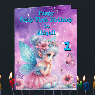 Fairy First Photo KIds BIrthday Greeting Card
