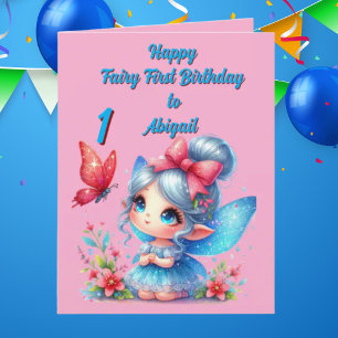 Fairy First Photo KIds BIrthday Greeting Card