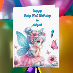 Fairy First Photo KIds BIrthday Greeting Card