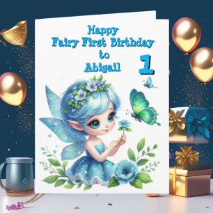 Fairy First Photo KIds BIrthday Greeting Card