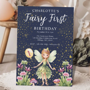 Fairy First Whimsical 1st Birthday Party  Invitation