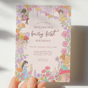 Fairy First Wildflower Girl's 1st Birthday Party Invitation