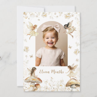 Fairy First Year Boho Milestone Photo Card