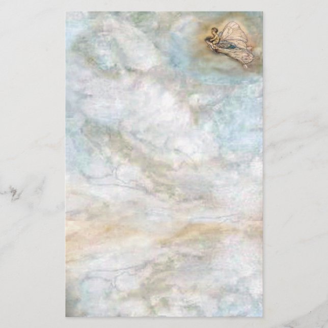 Fairy Flies With Child Stationery Arthur Rackham (Front)