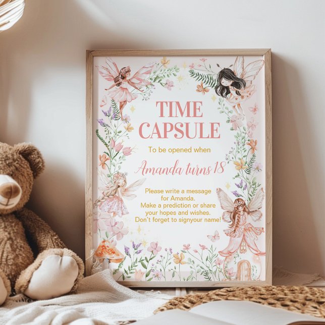 Fairy Floral Garden Birthday Party Time Capsule Poster (Creator Uploaded)