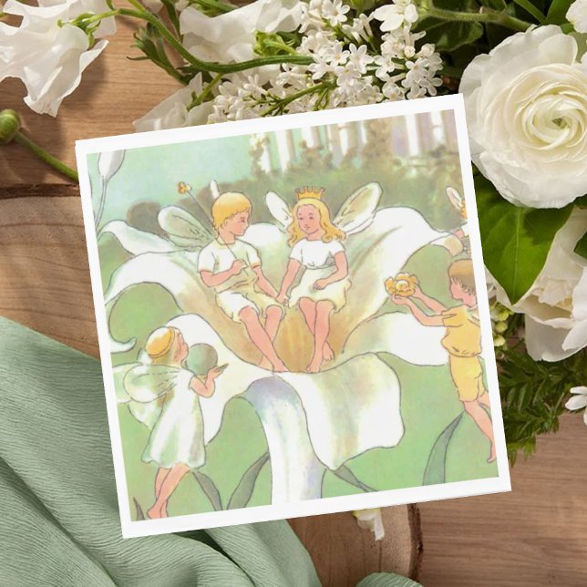 Fairy Floral Garden Enchanted Forest Girl Birthday Napkin (Creator Uploaded)