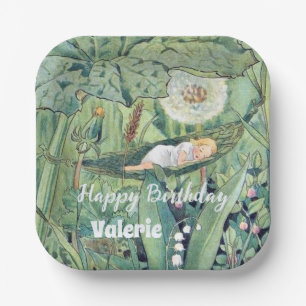 Fairy Floral Garden Enchanted Forest Girl Paper Plate