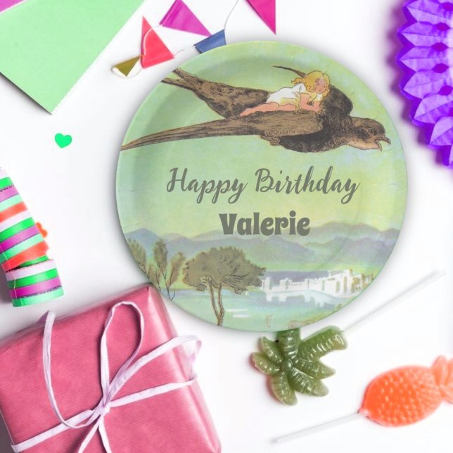 Fairy Floral Garden Enchanted Forest Girl Paper Plate (Creator Uploaded)