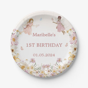 Fairy Floral Girl Birthday Party Paper Plate