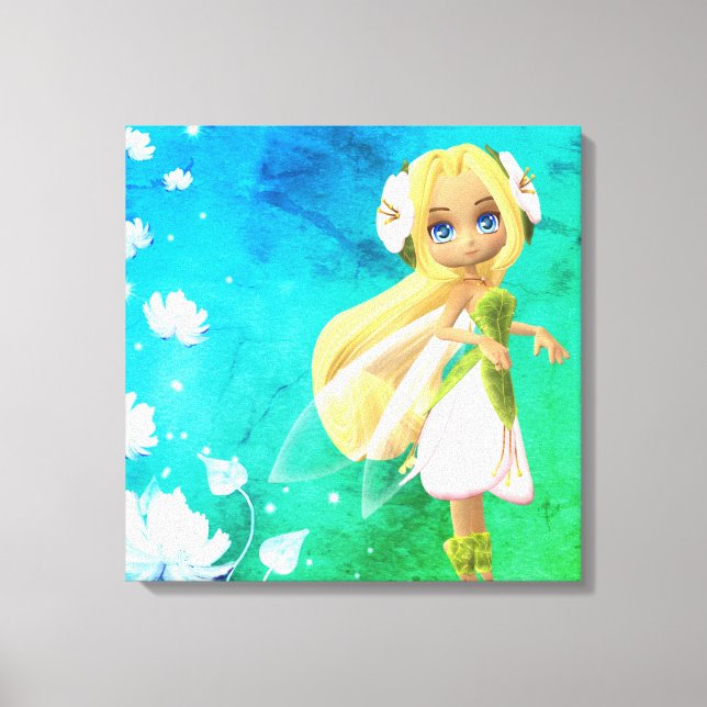 Fairy Floral Wall Art Canvas Print (Front)