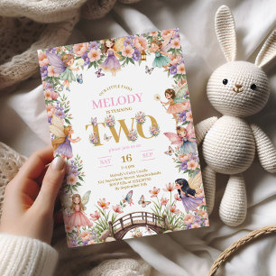 Fairy flower 2nd birthday Invitation