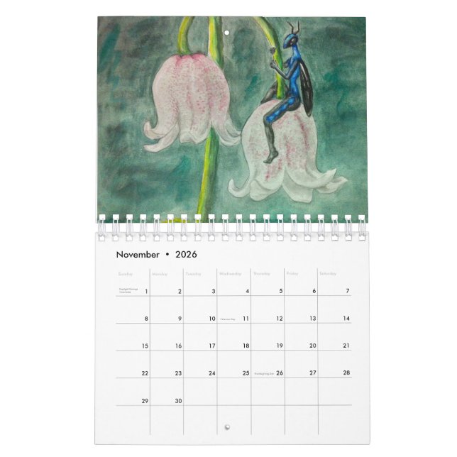 Fairy Flower calendar (Nov 2026)