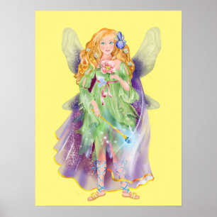fairy flower fairy with magic wand poster