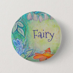 Fairy Flower Garden Art Custom Button Pins