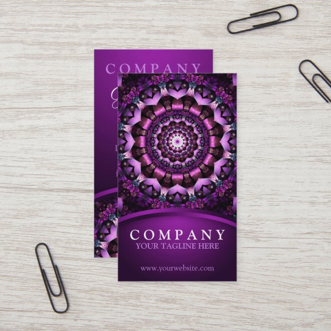 Fairy Flower Mandala Business Card (Front/Back In Situ)