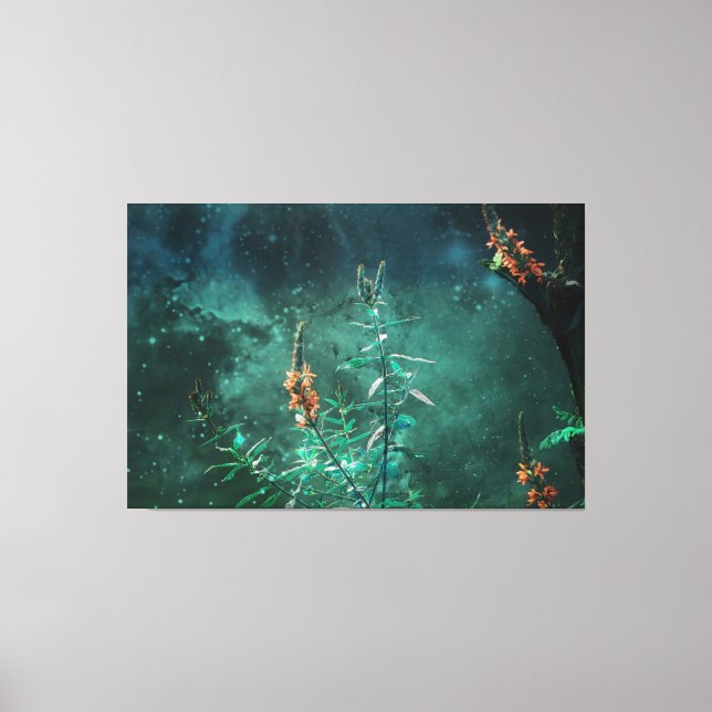 Fairy Flowers in the Jade Moonlight Canvas Print (Front)