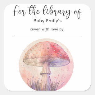 Fairy fly agaric - baby library square sticker