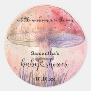 Fairy fly agaric baby shower classic round sticker