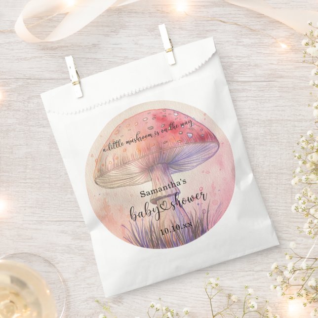 Fairy fly agaric baby shower favour bags (Clipped)