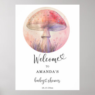 Fairy fly agaric - baby shower welcome poster