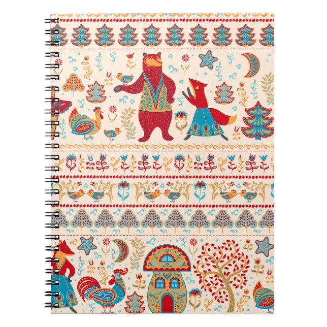 Fairy Forest Animals: Beige Background Notebook (Front)