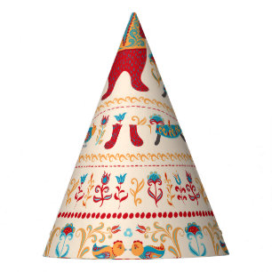Fairy Forest Animals: Beige Background Party Hat