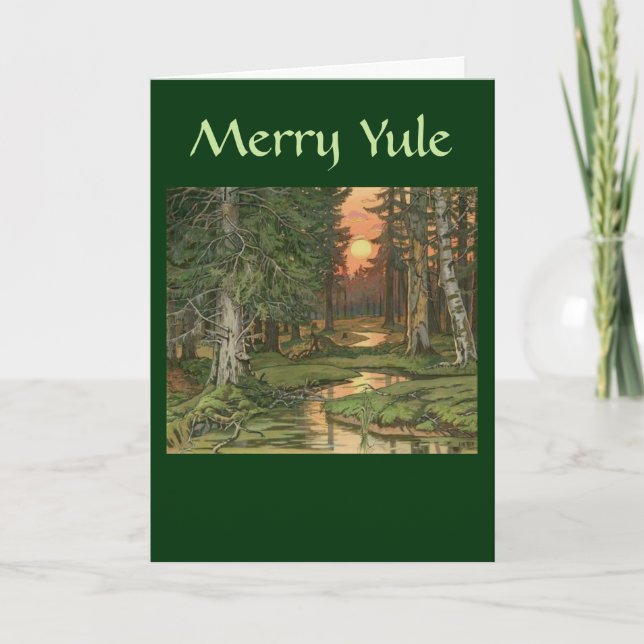 "Fairy Forest at Sunset" - Merry Yule card (Front)