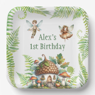 Fairy Forest Garden Gender Neutral 1st Birthday Paper Plate