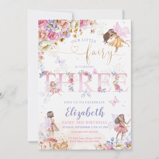 Fairy Forest Girl Birthday Invitation (Front)