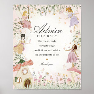 Fairy Garden Advice for Baby Whimsical Baby Shower Poster