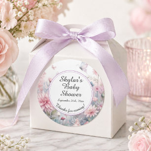 Fairy Garden Baby Shower Classic Round Sticker