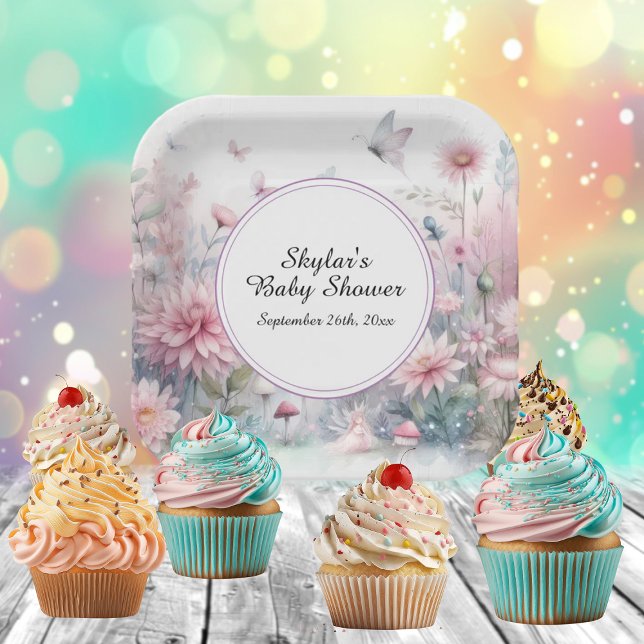 Fairy Garden Baby Shower Paper Plate (Creator Uploaded)