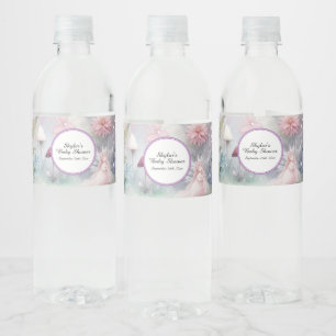 Fairy Garden Baby Shower Water Bottle Label