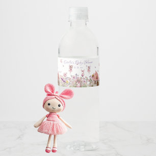 Fairy Garden Baby Shower Water Bottle Label