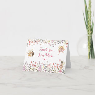 Fairy Garden Boho Wildflower Birthday Thank You Card